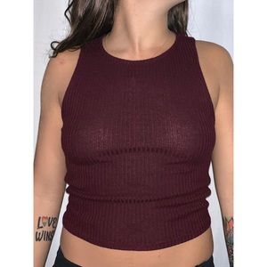 Maroon Crop Top Tank